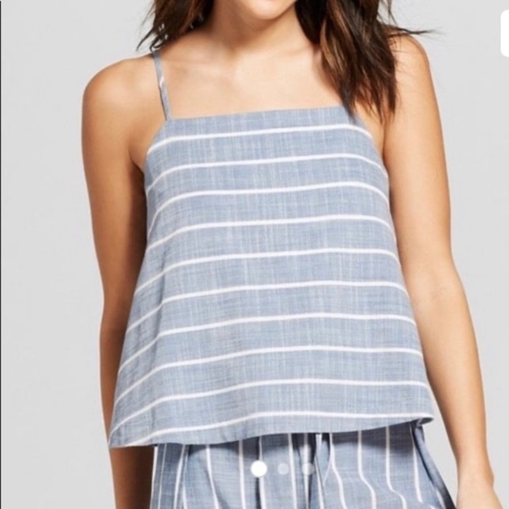 New Universal Thread Chambray Cropped Cami Tank Top Sz 2X